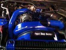 Blue and Black custom engine