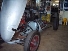 Flathead powered belly tank at Vern Tardell's shop