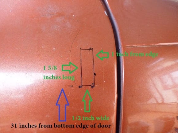 Measuring the height, width etc to fit side mirror into door.