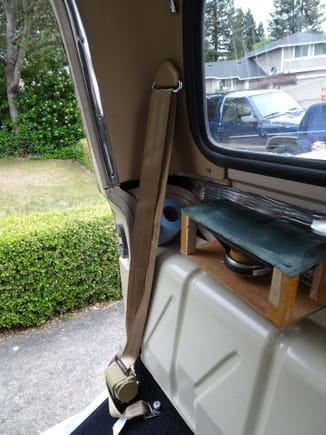 Pass side.  I really need to finish enclosing the red neck speaker boxes I'm making for the 4x6 speakers.  Didn't have time before the 2,500 mile Southwest trip.  Indend to make a package/tool tray for above the fuel tank to mount the speakers on.  Need to find a friend with a metal break.