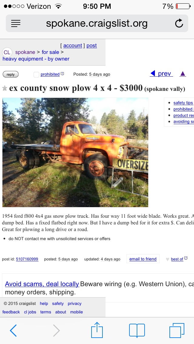 1954 f800 4x4 for sale on craigslist- NOT MINE - Ford ...