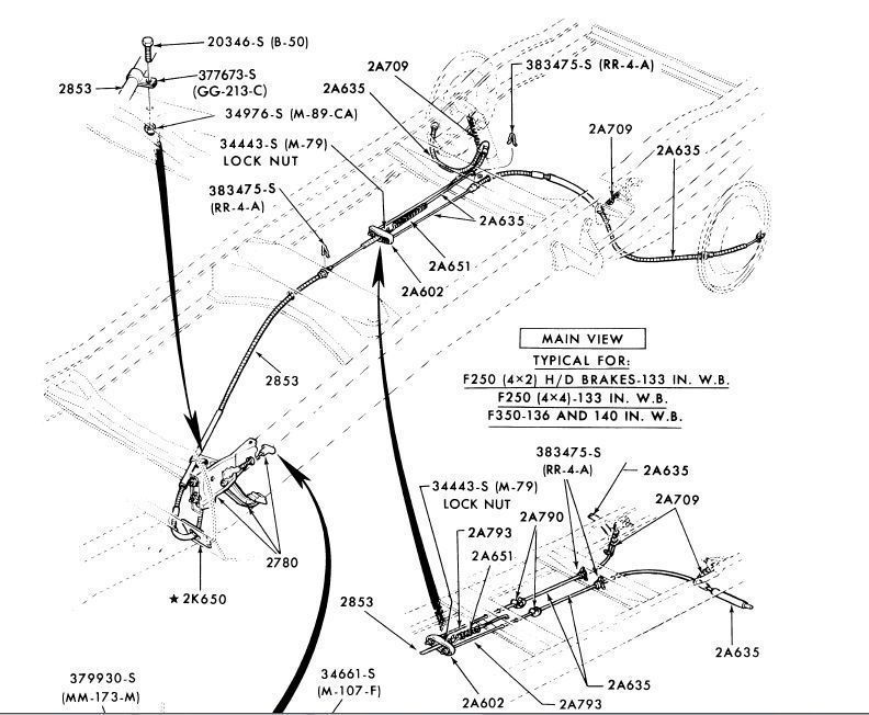 Correct Rear Parking Brake Cables 1977 Highboy Ford Truck Enthusiasts