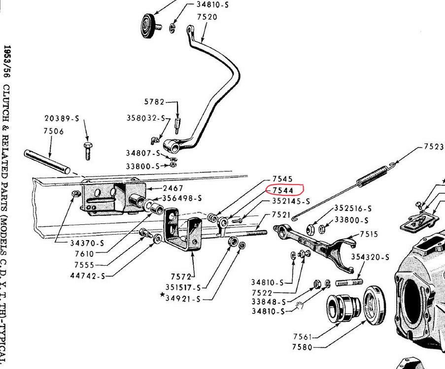 1955 F100 Lever (Clutch release equalizer bar) 7544 Ford Truck