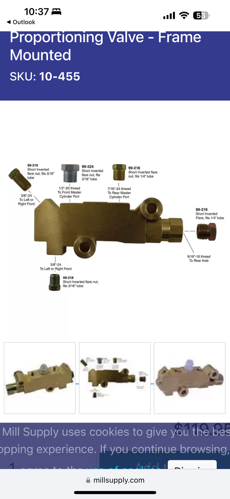 New valve for front disc brake conversion and dual master cylinder with power booster. 