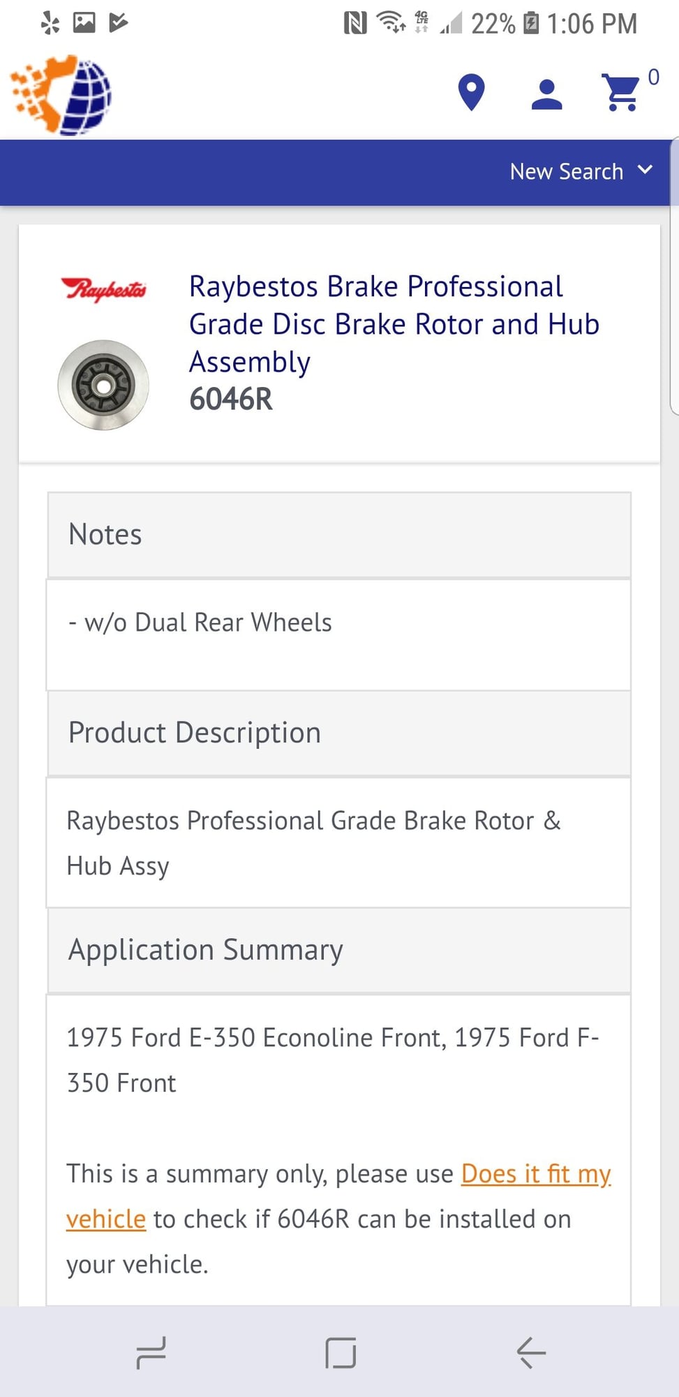 Raybestos 6046R Professional Grade Disc Brake Rotor /& Hub Assembly