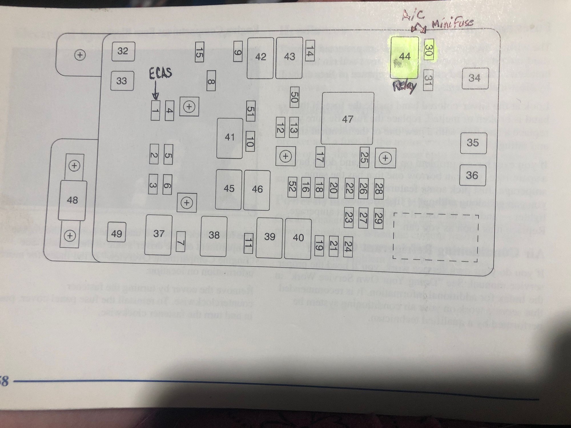 2002 Envoy HVAC/ECAS Fuses under the Hood GM Forum Buick, Cadillac