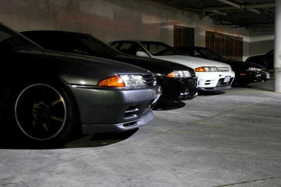 GTRC meet, and notice, my S14 on the far end? My BNR32 was getting its new clutch put in that weekend. BLEH.