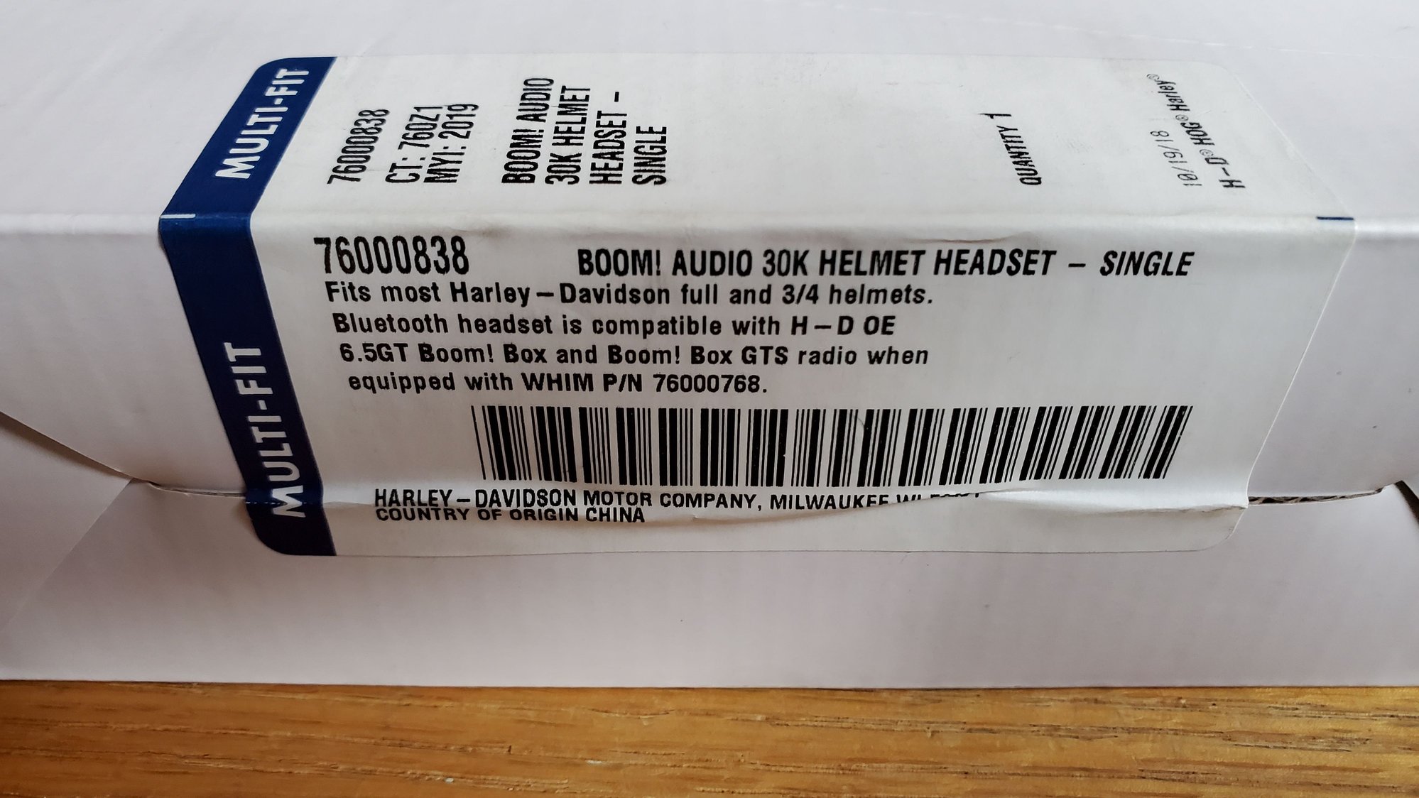 Boom audio 30k bluetooth helmet single headset hot sale