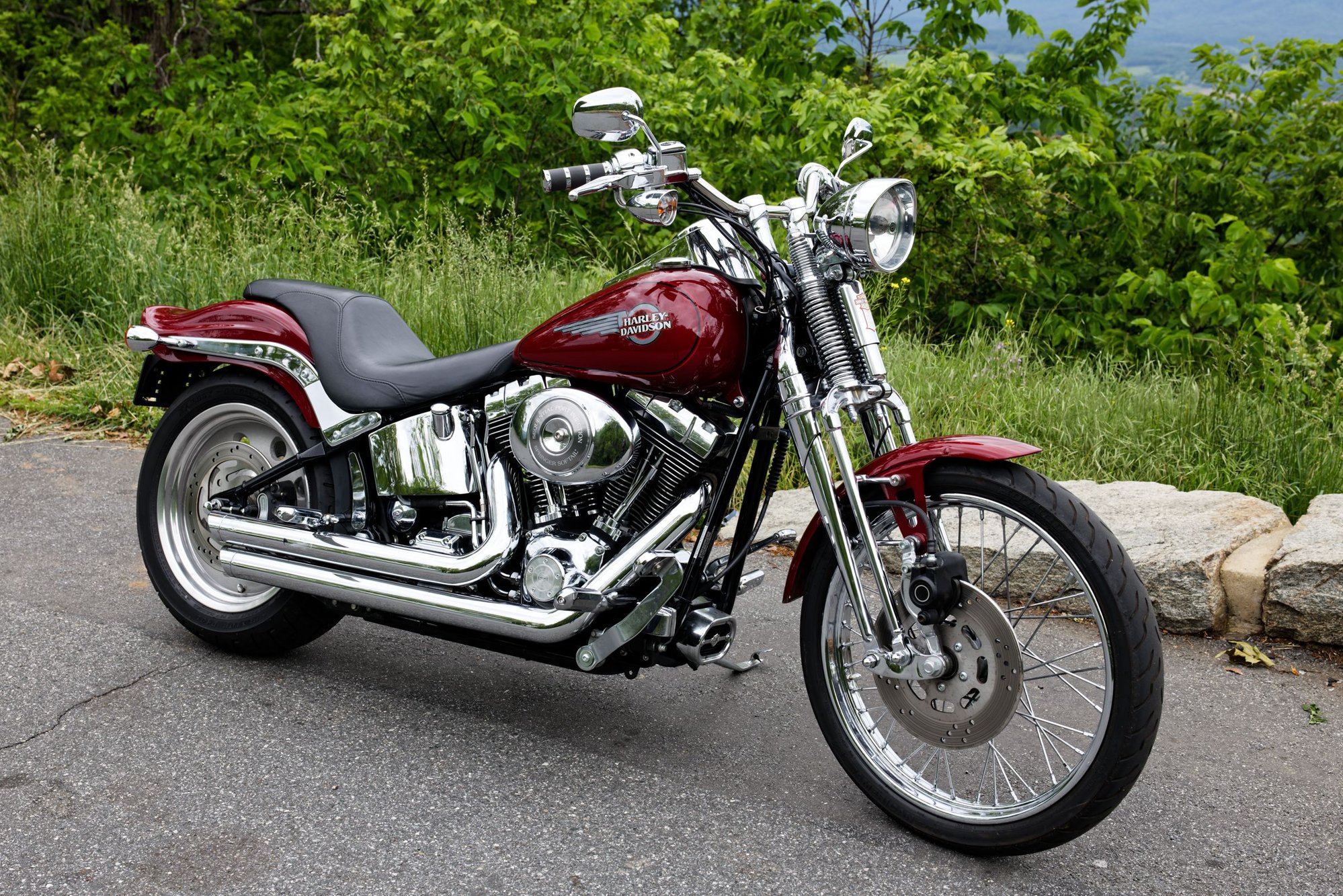 2006 Springer Softail.  This is my sunny-day-only bike.  Thinking about upgrading engine/brakes/seat, but it's a nice ride as-is, so no hurry.