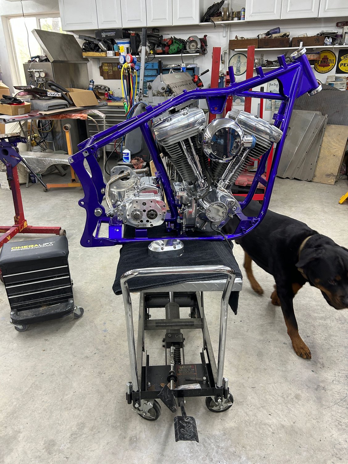 Security cruising the area  !  Engine back in , must be getting old didn't seem that heavy to put in before !