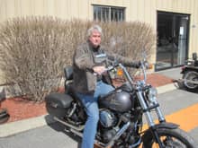 me picking up my new bike at the HD dealer march 2014