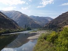 The Grand Rhonde River at Boggan's Oasis. The bottom of Rattlesnake Grade. Washington 129, just north of the Oregon state line.