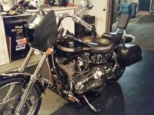 After 1st 1000 mile trip, added bags, taller sissy bar, HD Quarter Fairing (huge pain to make fit), and Mustang wide touring seat.