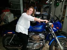 Kiddo the night we brought her bike home.