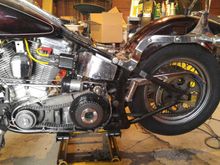 The book calls for a maximum deviation of .030" and my measurements came back with .0119"  So throw the chain back on so I can torque the clutch nut and compensating sprocket.