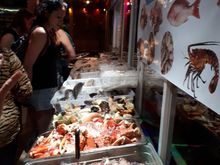 Friday night at “Carambas” restaurant on Middle street downtown San Pedro. Choose fresh catch of the day and they will cook it for you!