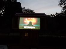 Watching Close Encounters of the Third Kind  with Devils Tower as the back drop. KOA Campground. 