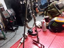 Working on building a sissy bar. 