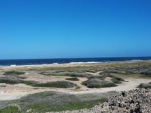 The north and rough water side of the island.