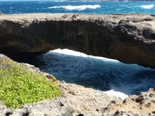 A smaller natural bridge that has formed beside the original.
