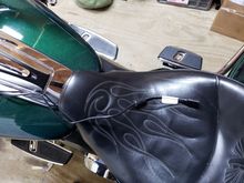 USB1 cable- it's on the clutch side of the radio, currently run out from under the fairing. It will easily reach the battery area, especially once I pull it through the wire trough under the tank. 