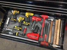 This is my air and power tool drawer along with hammers and an old fork leg for extra breakage power. Snap on/blue point air tools. Kobalt rubber mallet which has been great and I have a nice 32oz snap on ball peen. The others are harbor freight and they’ve worked great too. No complaints.