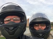 The Wife and I got matching Harley helmets, there not bad for what I paid for them, But not as nice and as comfortable as my shoei 