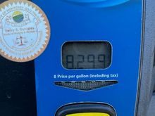 Big Sur is NOT the place to fuel up.  Best to go another 26 miles to Carmel, where its not cheap, but nowhere near these prices.  This is 91 octane, at the Valero station pictured at the River Inn.