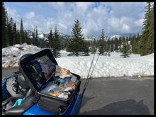 Lunch, camera, even my laptop is in there… It’s probably 25 pounds… It does make it a bit of a bear to handle at slow speeds in bumper-to-bumper traffic