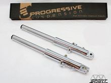 Progressive Monotube Cartridge Kit with Show Quality Chrome plated Fork Lowers from Sport Chrome.