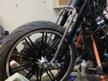 So, the Breakout 21x3.5” wheel has One Inch wheel bearings.  And this Springer is a ¾” Axel. I found some Reducers. They are listed 25mm to ¾” and Also listed 1” to 3:4” Wheel Bearing Spacer. 
Yeah, bought them on eBay. Dumb. Really Dumb. 
I bought both (I didn’t know if I had 1” or 25mm Axel) and Both sets came. Same part#. And,.. uhhh,.... No they Don’t fit. I put a sanding wheel on my hand grinder. Then, put the spacer on a Socket Extension (so it can Spin) then surfaced it a bit.  