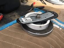 Success! My metal piece bent some, so I re-enforced with random TV wall mount piece I had laying around. As you can see, it bent some too, but got the job done with no issues.