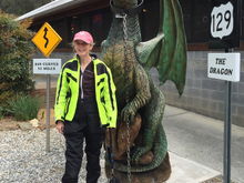 DD at Deals Gap with the Dragon.  She has been riding about 5 years, she did a great job slaying.