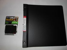 My materials fromOffice Depo.  Very cheep 1" Black POLY binder and 3 pack of 2'X3" Scotch VELCRO patches.  