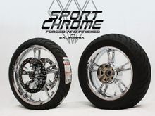 Harley Enforcer Chrome Wheels with Dunlop Tires