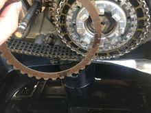 Barnett carbon fiber installed, OEM in hand for comparison. 