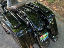 OEM solo tail rack with custom powder coating. OEM only had chrome