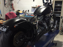 07 softail std breakout rear fender blackline tank 14" apes relocated ignition speedo blacked out wheels