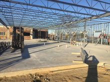 View from ground level looking back at existing facility, nursing home end.