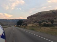 A first person view of the open road and some western state! Most of the miles we rode were pretty empty as seen in this photo.