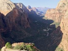 Spectacular view from atop Angel's Landing in Zion National Park