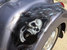 Graphics on the rear cowling