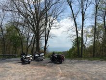 My scoot is hidden behind all the "big boy bikes".