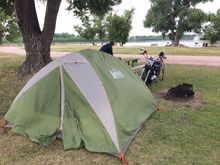 Yet another camp ground picture. This was just outside Bushnell, NE at Oliver Reservoir. We arrived later in the evening around 2100, it was dark and only saw a few other campers. The Union railway didn't seem much of a hassle, only remembering one or two trains that night.