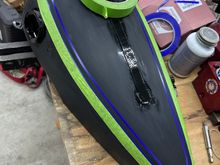 Masking off the tanks for the insert color