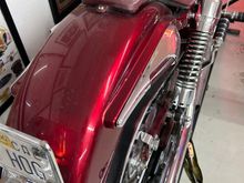  made the seat out of a piece of metal and had my friend  do the seat cover leather work ! Jimmy Z . made the rear fender with side marker lights turn signals  are from  Kirken