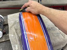  front fender started out wet sanding  with 600 then to 800 then to 1500  then  buffing  3 stages 