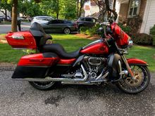 Driver area of seat has been lowered and moved back as compared to the Ultra Classic seating position.