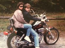 1986 on my Yamaha Virago 1100 with a Cuban hottie