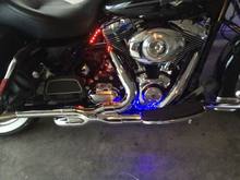 I have red leds(and blue ones). It actually looks pretty good at night going down the road. The red wheels do pop in the daylight as well.